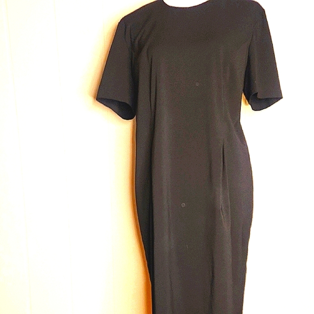 Vintage Little Black Office Sheath Dress Timeless Classic Dress